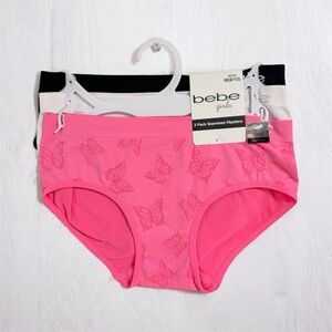 Bebe Girls Pink, Black, and White Hipster Set